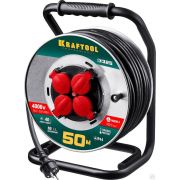 Силовой удлинитель на стальной катушке KRAFTOOL КГ 3х25 50 м 4000Вт IP44, K-325