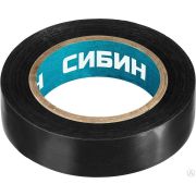 Черная изолента ПВХ, 10 м х 15 мм СИБИН