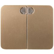 Выключатель СВЕТОЗАР ГАММА с подсветкой, двухклавишный, без вставки и рамки, цвет золотой металлик, 10A/~250B