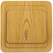 Выключатель СВЕТОЗАР ГАММА проходной, одноклавишный, цвет ольха, 10A/~250B