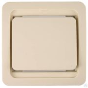 Выключатель СВЕТОЗАР ГАММА одноклавишный, без подсветки, цвет бежевый, 10А/~250В