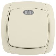 Выключатель СВЕТОЗАР CITY LIGHT одноклавишный в сборе, с подсветкой, бежевый, 10А/~250В