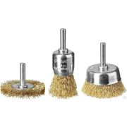 Набор щеток для дрели, витая стальная латунированная проволока 0,3 мм, ЗУБР Профессионал