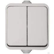 Выключатель СВЕТОЗАР БАТТЕРФЛЯЙ двухклавишный, цвет белый, 10А/~250В