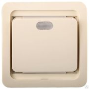 Выключатель СВЕТОЗАР ГАММА одноклавишный, с подсветкой, цвет бежевый, 10А/~250В