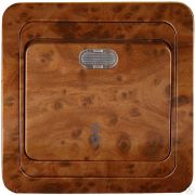 Выключатель СВЕТОЗАР ГАММА проходной, с подсветкой, одноклавишный, цвет орех, 10A/~250B