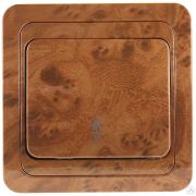 Выключатель СВЕТОЗАР ГАММА проходной, одноклавишный, цвет орех, 10A/~250B