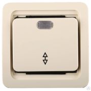 Выключатель СВЕТОЗАР ГАММА проходной одноклавишный, с подсветкой, цвет бежевый, 10А/~250В