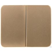 Выключатель СВЕТОЗАР ГАММА двухклавишный, без вставки и рамки, цвет золотой металлик, 10A/~250B