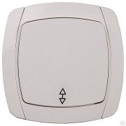 Выключатель СВЕТОЗАР CITY LIGHT проходной одноклавишный в сборе, бежевый, 10А/~250В