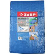 Тент-полотно ЗУБР Мастер универсальный, из тканого полимера плотностью 75 г/м3, с люверсами, водонепроницаемый, 4 мх5 м