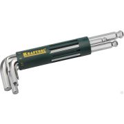 Набор KRAFTOOL Ключи имбусовые длинные с шариком, Cr-Mo сталь, держатель-рукоятка, HEX 2-10 мм, 8 пред