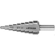 Сверло ступенчатое 4-20 мм, 9 ступеней, STAYER