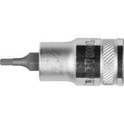 Торцовая бита-головка KRAFTOOL INDUSTRIE QUALITAT, материал S2, HEX, сатинированная, 1/2, H3