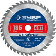 Стройрез 185х20 мм 40Т, диск пильный по строительной древесине ЗУБР