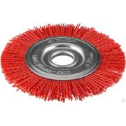Щетка дисковая для шлифмашинки угловой, нейлоновая проволока с абразивным покрытием, 125х22 ЗУБР Профессионал