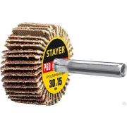 Круг шлифовальный STAYER лепестковый, на шпильке, P60, 30х15 мм
