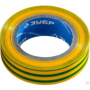 Изолента ПВХ, 10 м х 15 мм ЗУБР Электрик-10 желто-зеленая