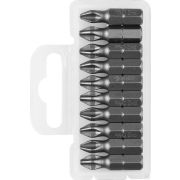 Бита ЗУБР Мастер кованые, хромомолибденовая сталь, тип хвостовика C 1/4, PH2, 25 мм, 10 шт