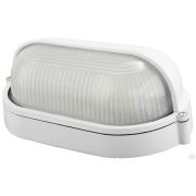 Светильник уличный СВЕТОЗАР влагозащищенный с верхним защитным кожухом, овал, цвет белый, 60Вт