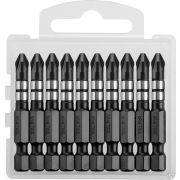 Бита KRAFTOOL Impact Pro, Pozidriv, тип хвостовика E 1/4, PZ2, 50 мм, 10 шт, в пластиковом боксе