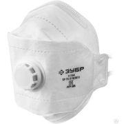 Плоская 3-х панельная фильтрующая полумаска ЗУБР ТК-80, класс защиты FFP1, с клапаном выдоха