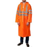 Плащ-дождевик ЗУБР 11617-52, сигнальный цвет, нейлоновый на молнии, размер 52-54