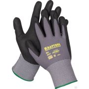 Перчатки с покрытием из вспененного нитрила KRAFTOOL эластичные, для точных работ, размер M