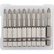 Бита X-DRIVE торсионные кованые, обточенные, KRAFTOOL 26123-1-50-10, Cr-Mo сталь, тип хвостовика E 1/4, PZ1, 50 мм 10 шт