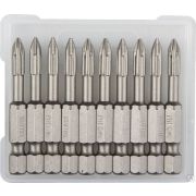 Бита X-DRIVE торсионные кованые, обточенные, KRAFTOOL 26121-1-50-10, Cr-Mo сталь, тип хвостовика E 1/4, PH1, 50 мм 10 шт