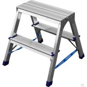 Двухсторонняя стремянка СИБИН, алюминиевая, 2 ступени