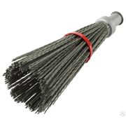 Круглая пластиковая метла 440х190 мм, с фиксирующим ободом, полипропилен, коническое резьбовое соединение