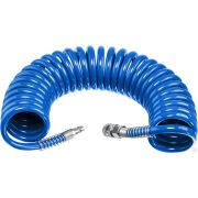 Воздушный спиральный шланг с фитингами рапид 10 м, 8х12 мм, 15 бар, ЗУБР Професиионал