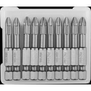 Бита X-DRIVE торсионные кованые, обточенные, KRAFTOOL 26121-2-50-10, Cr-Mo сталь, тип хвостовика E 1/4, PH2, 50 мм 10 шт