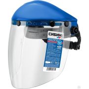 Защитный лицевой щиток СИБИН, экран 200х400 мм, полистирол 2 мм, с рейкой