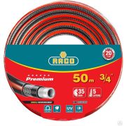 Поливочный шланг RACO PREMIUM 3/4 50 м 35 атм пятислойный усиленный двумя слоями армирования