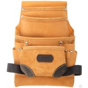 Сумка KRAFTOOL поясная для инструментов, натуральная кожа, 10 карманов