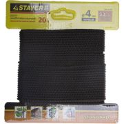 Шнур STAYER STANDARD хозяйственно-бытовой, полипропиленовый, вязанный, без сердечника, черный, d 4, 20 м
