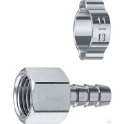 Переходник штуцер елочка 8 мм - 1/4F, с обжимным хомутом Зубр Профессионал