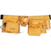 Пояс STAYER MASTER для инструментов, кожаный, 10 карманов, 3 подвески