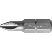 Бита ЗУБР Мастер кованые, хромомолибденовая сталь, тип хвостовика C 1/4, PH2, 25 мм, 2 шт