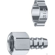 Переходник штуцер елочка 10 мм - 1/4F, с обжимным хомутом Зубр Профессионал