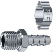 Переходник штуцер елочка 8 мм - 1/4M, с обжимным хомутом Зубр Профессионал