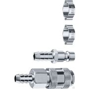 Набор штуцер елочка 10 мм - рапид муфта + рапид штуцер- штуцер елочка 10 мм + обжимные хомуты 2 шт ЗУБР Профессионал