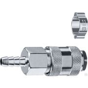 Переходник штуцер елочка 8 мм - рапид муфта, с хомутом ЗУБР Профессионал