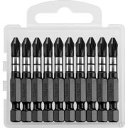 Бита KRAFTOOL Impact Pro, Philips, тип хвостовика E 1/4, PH2, 50 мм, 10 шт, в пластиковом боксе