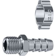 Переходник штуцер елочка 10 мм - 1/4M, с обжимным хомутом Зубр Профессионал