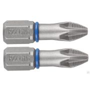 Бита ЗУБР ЭКСПЕРТ торсионные кованые, обточенные, хромомолибденовая сталь, тип хвостовика C 1/4, PZ2, 25 мм, 2 шт