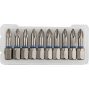 Бита ЗУБР ЭКСПЕРТ торсионные кованые, обточенные, хромомолибденовая сталь, тип хвостовика C 1/4, PH1, 25 мм, 10 шт