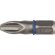 Бита ЗУБР ЭКСПЕРТ торсионные кованые, обточенные, хромомолибденовая сталь, тип хвостовика C 1/4, PH3, 25 мм, 2 шт